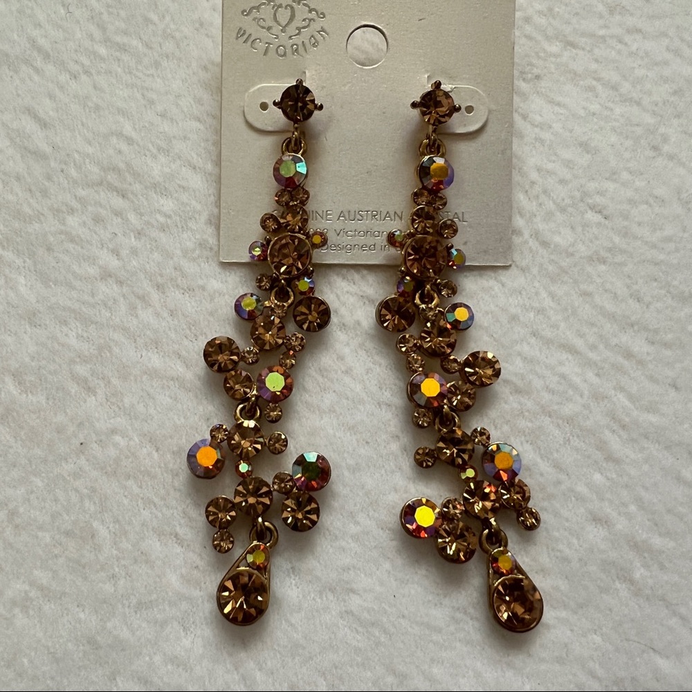 Victorian Austrian Crystal Dangle Earrings